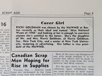 1948 The Scrap Age Metal Waste Recycling Newsletter Magazine Ricki Goldman