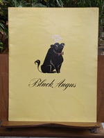 1947 Black Angus Restaurant Vintage Signed Menu Mystery Location Bull Cover
