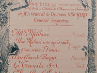1890 Menu Army Engineers 3rd Regiment Du Genie Hotel De L'Univers France