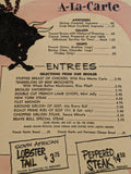 1960's Saratoga Lanes Brave Bull Restaurant San Jose California Vintage Menu