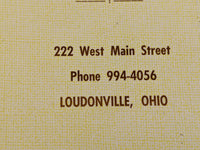 1960's Village Inn Restaurant Loudonville Ohio Menu Home of Flexible Bus Mfgrs.