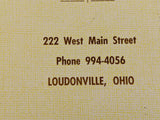 1960's Village Inn Restaurant Loudonville Ohio Menu Home of Flexible Bus Mfgrs.