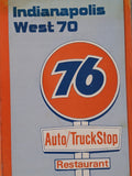1975 Menu 76 Gas Station Auto Truck Stop Restaurant Clayton Indianapolis West 70