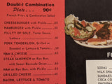 1960's Doubl-L Restaurant E. Washington St. Indianapolis Indiana Vintage Menu