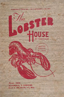 1960's The Lobster House Restaurant Allendale South Carolina Menu M L Poulos