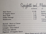 1970's D' Angelos Italian Restaurant Wheaton Maryland Vintage Menu