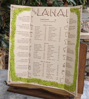 1950's The Lanai Restaurant San Mateo California Polynesian Tiki Drinks Menu