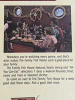 1960's 1970's The Family Fish House Restaurant Virginia Maryland Tennessee Menu