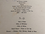 1950's Red Pepper Steak House Restaurant Barberton Ohio Vintage Menu Bill Juhasz