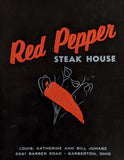 1950's Red Pepper Steak House Restaurant Barberton Ohio Vintage Menu Bill Juhasz