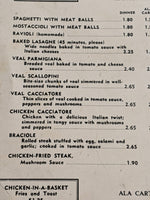 1960's Cusanelli's Restaurant Italian Pizza 705 Lemay St. Louis Missouri Menu