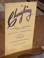 1958 Chungking Chop Suey House Restaurant Anaheim California Vintage Menu