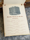 Rare 1887 Menu Program Toast Card Omaha Board Of Trade Nebraska