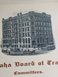 Rare 1887 Menu Program Toast Card Omaha Board Of Trade Nebraska