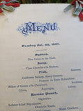 Rare 1887 Menu Program Toast Card Omaha Board Of Trade Nebraska