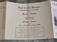 1960's Menu Brochure San Gorgonio Inn Historic Pass Banning California Beauvell