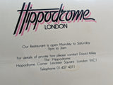 1980's Hippodrome London Restaurant Leicester Square Vintage Cocktails Menu