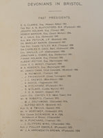 1926 Society Of Devonians In Bristol Grand Hotel Annual Dinner Menu & Toast List