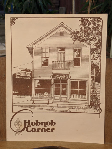 1980's Hobnob Corner Restaurant & Soda Fountain Nashville Indiana Vintage Menu