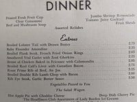 1950's The Headliners Club Lunch & Dinner Private Restaurant Menu Austin Texas