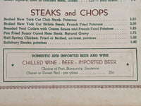 1940's Wilson's Grill Original Restaurant Menu Port Aransas Texas Woody Ousley