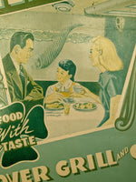 1940's Clover Grill & Club Restaurant Vintage Menu Fort Worth Texas