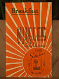1940's Nueces Hotel Breakfast Food Selections Menu Corpus Christi Texas