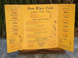 1940's Sam Blair Cafe Restaurant Vintage Menu Fort Worth Texas