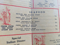 1940's Bill Wood's Triple XXX Famous Foods Restaurant Vintage Menu Waco Texas