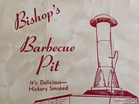 1949 Bishop's Barbecue Pit Restaurant Vintage Menu Fort Worth Texas