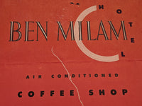 1949 Ben Milam Hotel Coffee Shop Vintage Menu Houston Texas