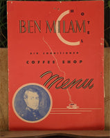 1949 Ben Milam Hotel Coffee Shop Vintage Menu Houston Texas