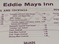 Eddie Mays Inn Restaurant Original Sombrero Menu Oregon Washington Nevada Calif.