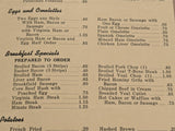 1940's The Menger Hotel Vintage Breakfast Menu San Antonio Texas