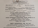 1946 The Menger Hotel Sam Houston Dinner Menu San Antonio Texas EPCA War Ration