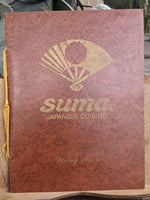 1980's Suma Japanese Cuisine Restaurant Dining Room Menu Long Beach California