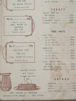 1949 Clark's Cafe Restaurant Vintage Breakfast Menu Luling Texas