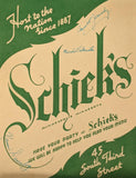 1950 Schiek's Cafe Since 1887 Minneapolis Minnesota Menu Singing Sextette