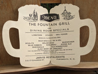 1930's 1940's Jarvis Restaurants The Fountain Grill Beer Mug Menu Portsmouth NH