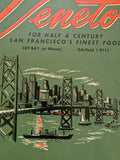 1960's Veneto Restaurant San Francisco California Vintage Menu