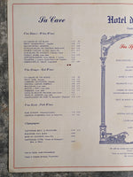 1966 Hotel De France Dinner Menu San Francisco California Claude Berhouet Basque