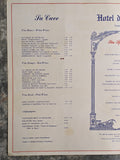 1966 Hotel De France Dinner Menu San Francisco California Claude Berhouet Basque