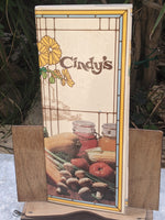 1981 CINDY's Restaurant Large Laminated Tri-Fold Menu