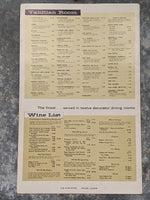 1969 The Plantation Restaurant Large Vintage Menu Moline Illinois