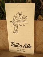 Vintage Menu Tail N Ale Restaurant Okoboji & Sioux City Iowa Tina Tail Cover