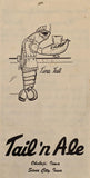 Vintage Menu Tail N Ale Restaurant Okoboji & Sioux City Iowa Tina Tail Cover