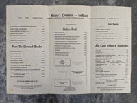 1980's Tri-Fold Dinner Menu Risso's Restaurant Stockton California