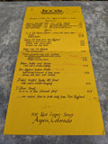 1973 Focsle fo'c'sle Restaurant Dinner Menu Aspen Colorado