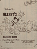 1977 Menu Granny's Boarding House Eatin' Parlor Restaurant Scottsdale Arizona