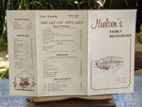 1970's Laminated Menu Nielsen's Family Restaurant Tulare California